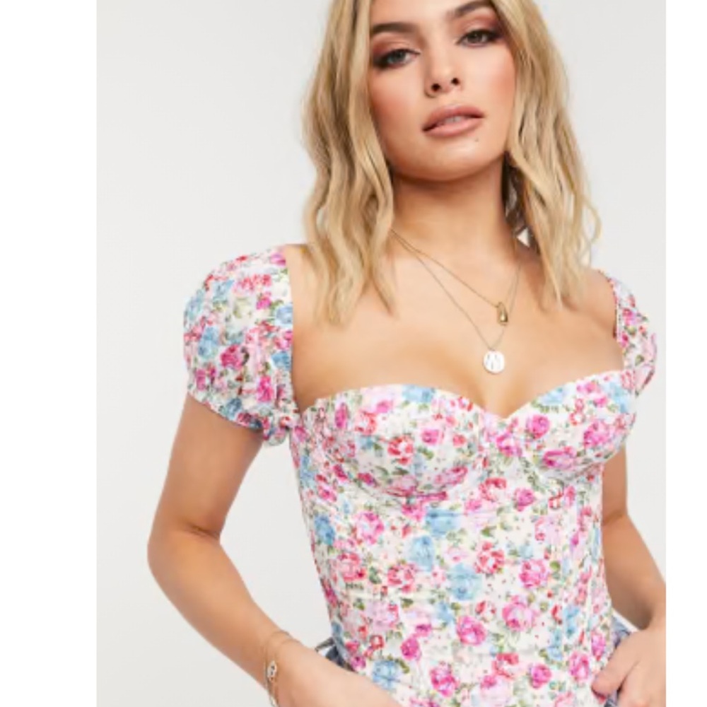 Asos Design Lilianna Floral Bardot Corset